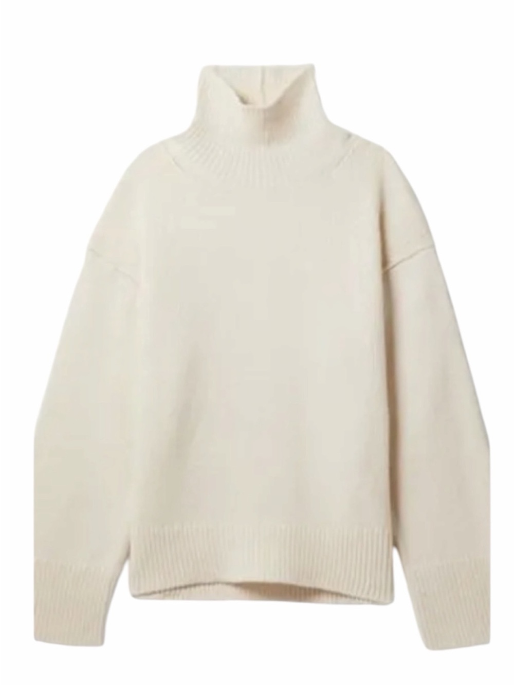 Alex Mill Betty Cream Turtleneck Sweater XS Merino Wool Chunky Knit Minimalist